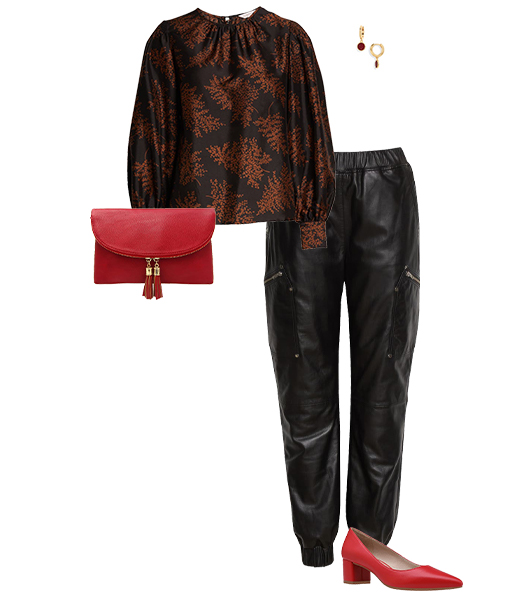 Leather pants and a blouse | 40plusstyle.com