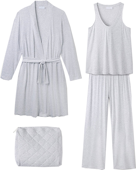 Best pajamas for women - The White Company Ribbed Jersey Lounge Pajama Set | 40plusstyle.com