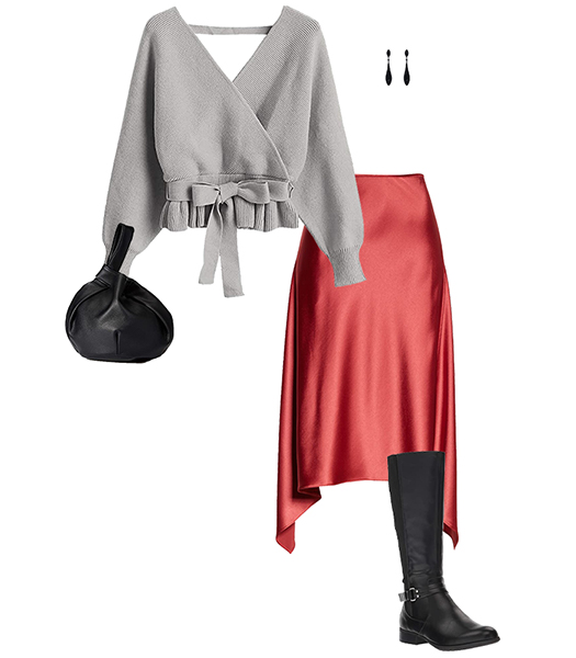Sweater and skirt outfit for Thanksgiving | 40plusstyle.com