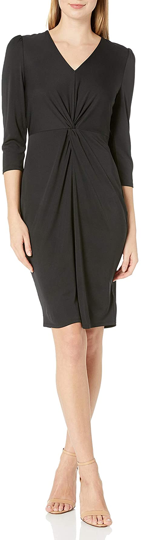 Best Amazon dresses - Lark & Ro Long Sleeve Matte Jersey Twist Front Dress | 40plusstyle.com
