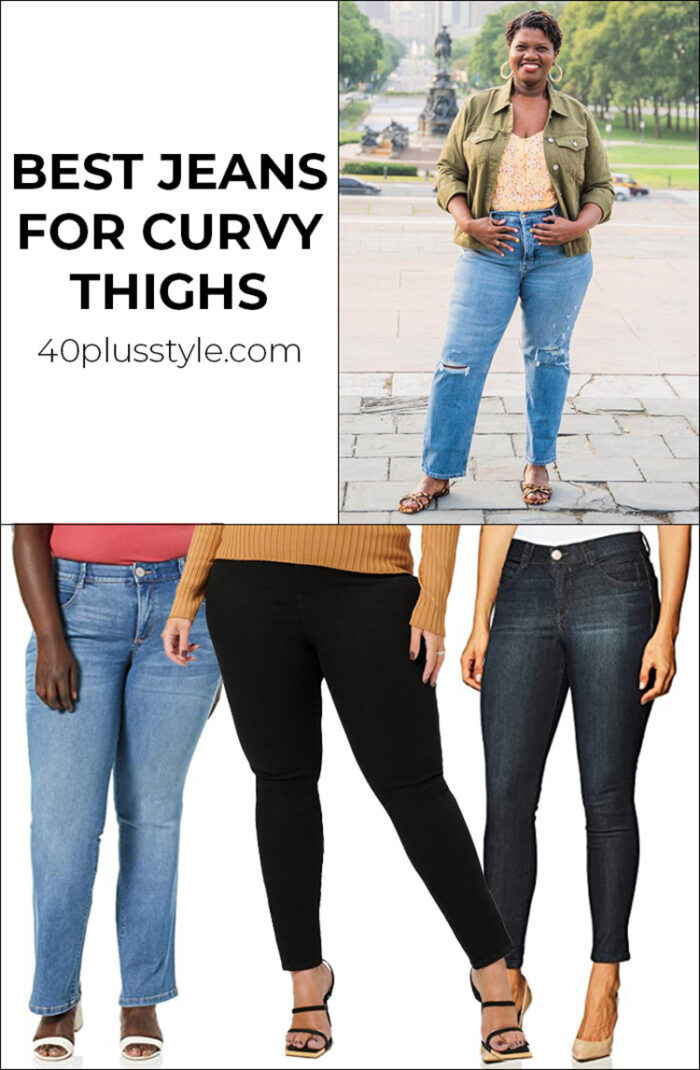 Straight leg jeans shop for large thighs