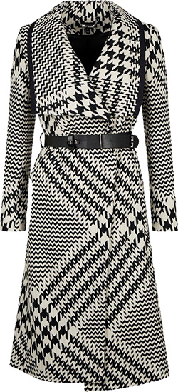 Trending clothes for women - Karen Millen Oversized Check Wool Blend Belted Wrap Coat | 40plusstyle.com