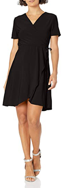 Star Vixen Petite Short Sleeve Ballerina Wrap Dress | 40plusstyle.com