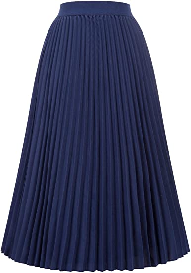 Trending clothes for women - Kate Kasin High Waist Pleated A-Line Swing Skirt | 40plusstyle.com