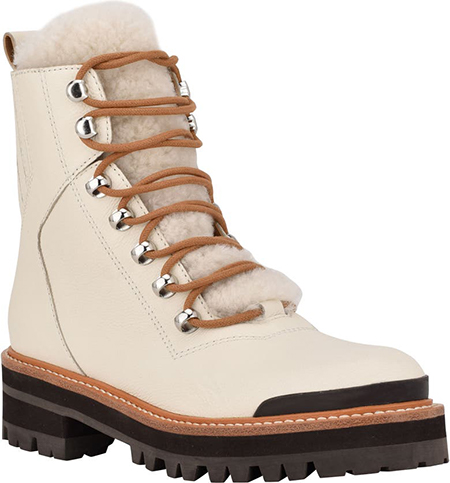 Marc Fisher LTD Izzie Genuine Shearling Lace-Up Boot | 40plusstyle.com