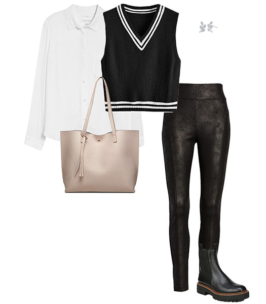 Leather leggings outfit | 40plusstyle.com