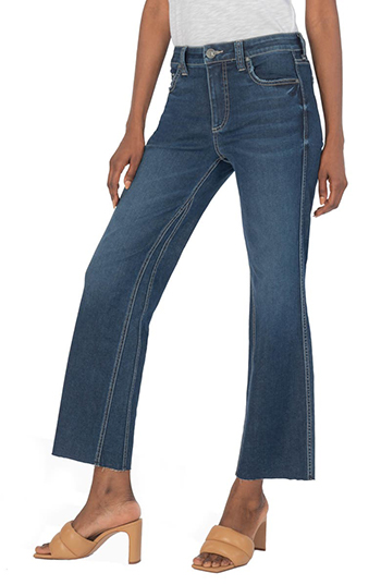 KUT from the Kloth Kelsey Fab Ab Ankle Flare Jeans | 40plusstyle.com