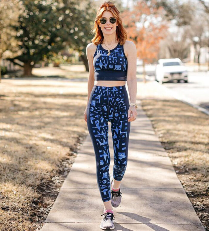 Cathy in a matching activewear set | 40plusstyle.com