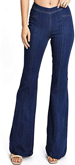 Cello Jeans High Rise Pull On Jegging Comfort Denim Flares | 40plusstyle.com