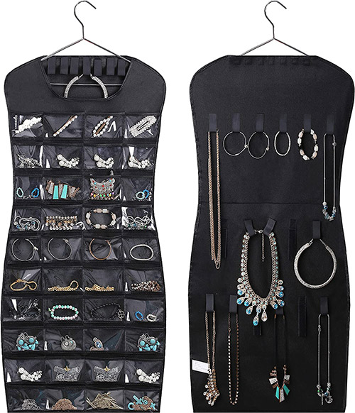 MISSLO Dual sided Hanging Jewelry Organizer | 40plusstyle.com