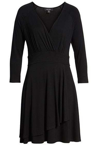 Karen Kane Wrap Style Drape Front Dress | 40plusstyle.com