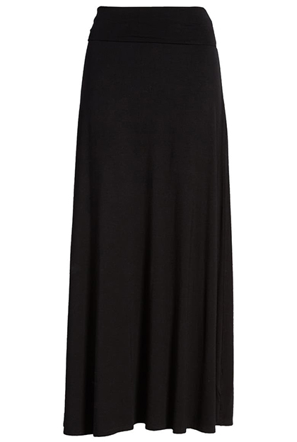 Loveappella Roll Top Maxi Skirt | 40plusstyle.com