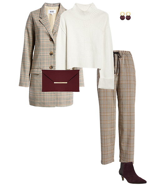 Plaid pants paired with more checks | 40plusstyle.com
