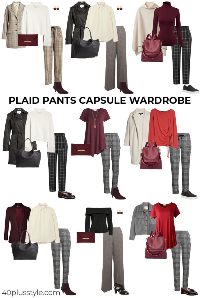 Plaid pants capsule wardrobe | 40plusstyle.com