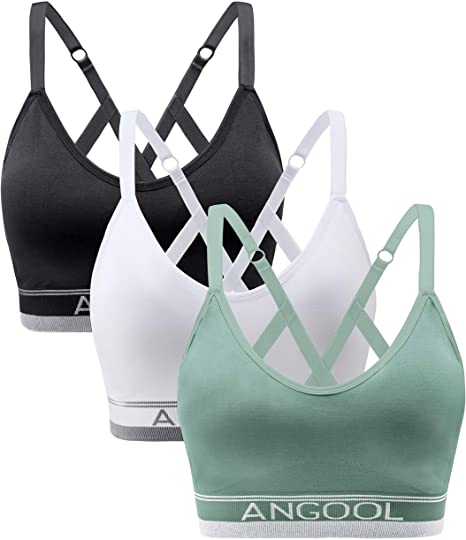 ANGOOL Padded Strappy Sports Bras | 40plusstyle.com