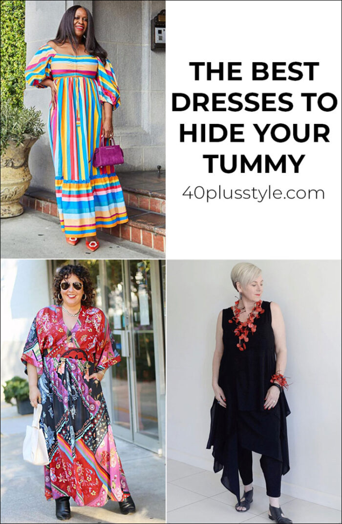 The best dresses to hide your tummy | 40plusstyle.com