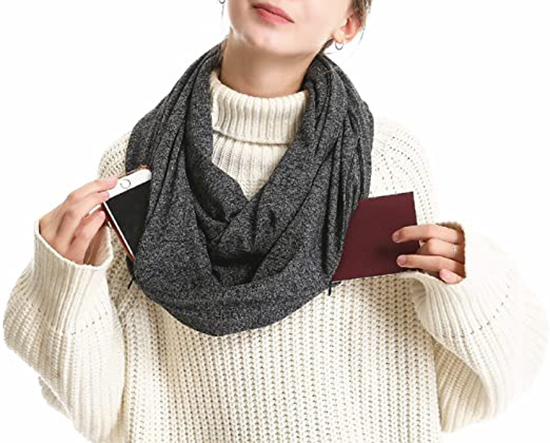 TwoYek Infinity Travel Zip Scarf | 40plusstyle.com