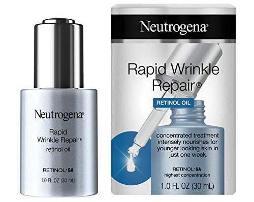 Best face oil for glowing skin - Neutrogena Rapid Wrinkle Repair Retinol Anti-Wrinkle Oil | 40plusstyle.com