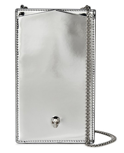 Alexander McQueen Skull Phone Case With Chain | 40plusstyle.com