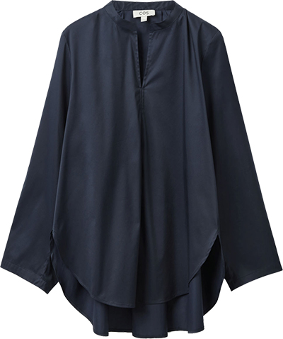 COS Oversized Curved Hem Blouse | 40plusstyle.com