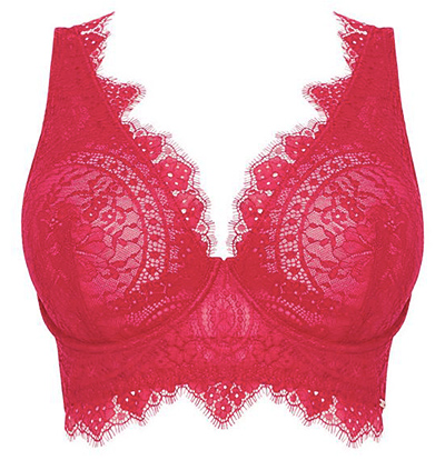 Figleaves Curve Adore Raspberry Lace High Apex Full Cup Bra | 40plusstyle.com