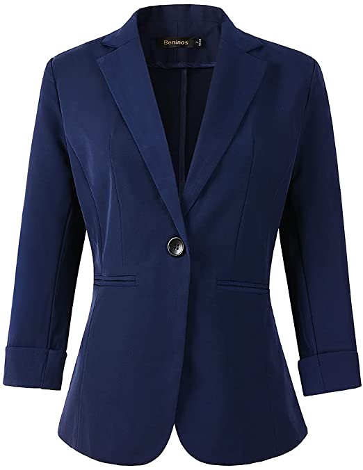 Beninos 3/4 Sleeve Lightweight Blazer | 40plusstyle.com