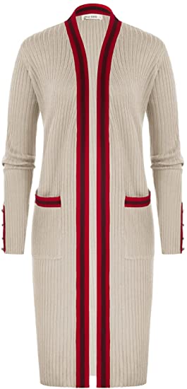 GRACE KARIN Open Front Long Knitted Cardigan | 40plusstyle.com