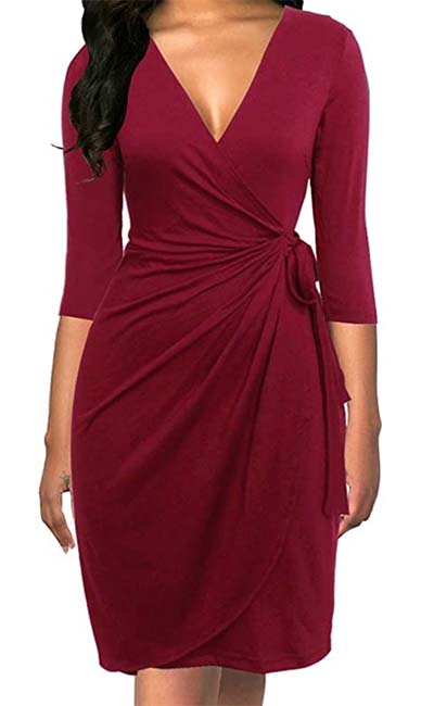 Berydress Sheath Faux Wrap Dress | 40plusstyle.com