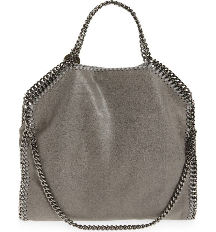 Stella McCartney 'Falabella - Shaggy Deer' Faux Leather Foldover Tote | 40plusstyle.com