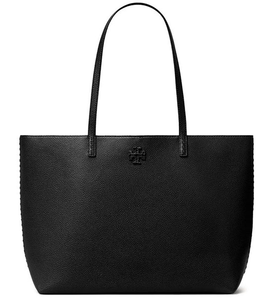 Designer bags you can afford - Tory Burch McGraw Leather Tote | 40plusstyle.com