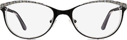 EyeBuyDirect Deco Cat Eye Black Gray Eyeglasses | 40plusstyle.com