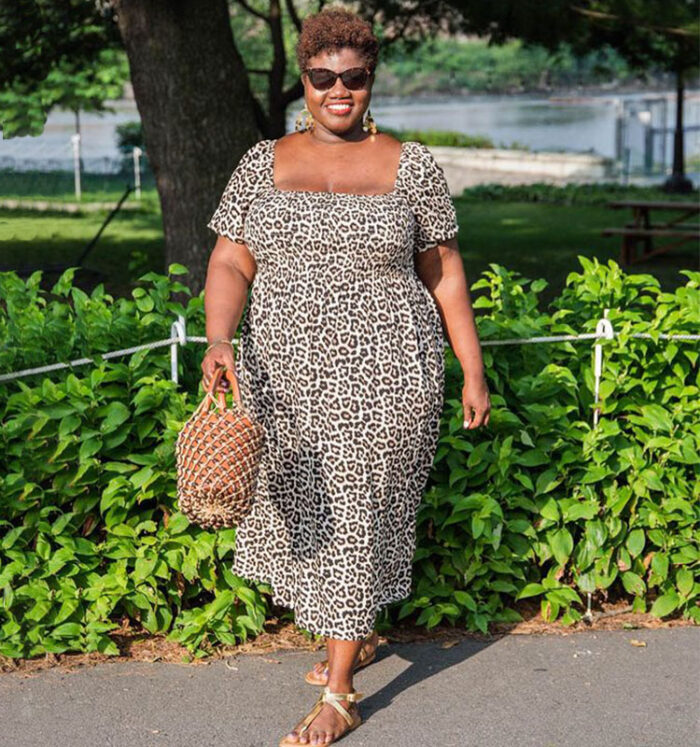 How to hide a belly - Georgette in a leopard print dress | 40plusstyle.com