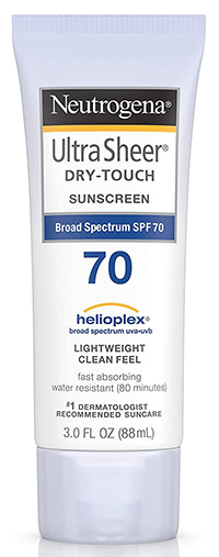 Neutrogena Ultra Sheer Dry-Touch Water Resistant and Non-Greasy Sunscreen Lotion | 40plusstyle.com