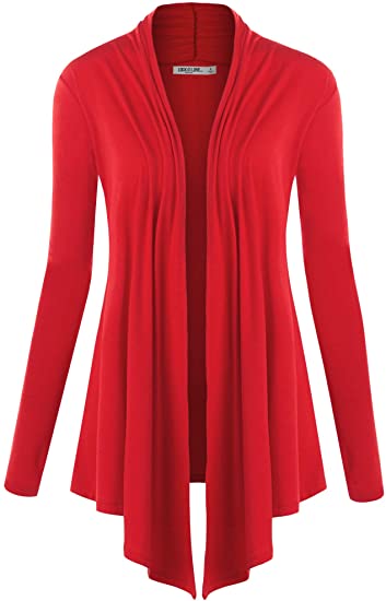 Lock and Love Long Sleeve Draped Open Front Cardigan | 40plusstyle.com