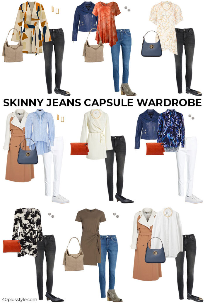 Skinny jeans capsule wardrobe | 40plusstyle.com