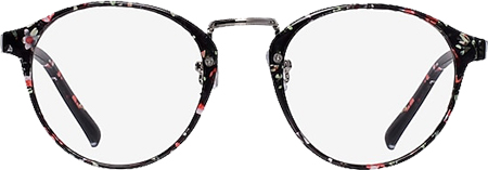 EyeBuyDirect Small Chillax Round Red & Floral Eyeglasses | 40plusstyle.com