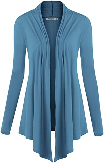Lock and Love Draped Open Front Cardigan | 40plusstyle.com