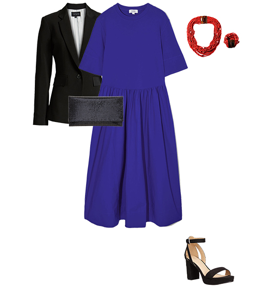 Maxi dress and block heels | 40plusstyle.com