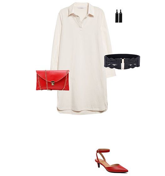 shirt dress and heels outfit | 40plusstyle.com