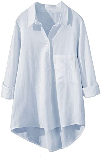 Minibee Cotton Linen Shirt | 40plusstyle.com
