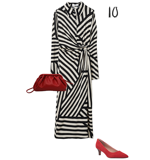 Stripe dress and bright shoes | 40plusstyle.com