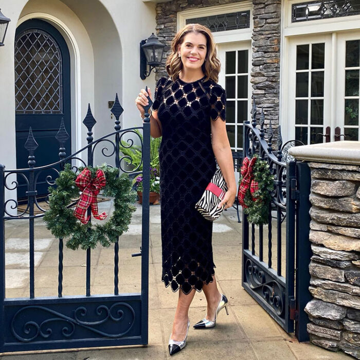 How to dress when you are the mother of the bride - Suzanne chooses a midi dress | 40plusstyle.com