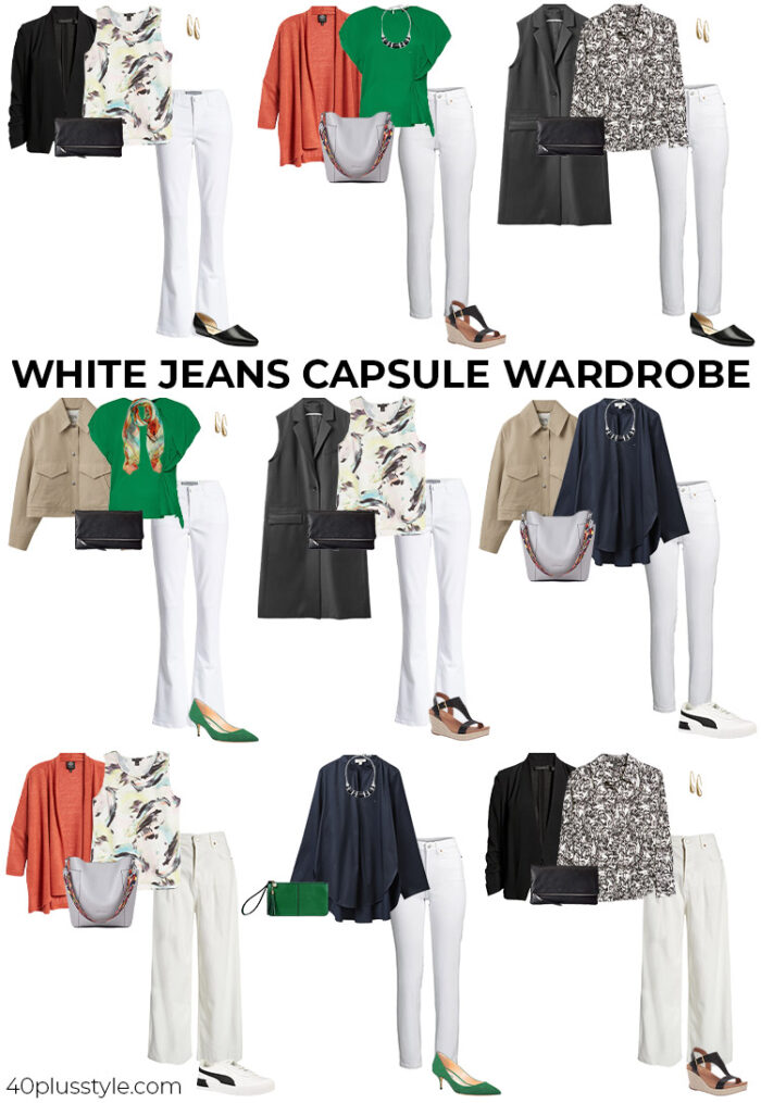 A white jeans capsule wardrobe | 40plusstyle.com