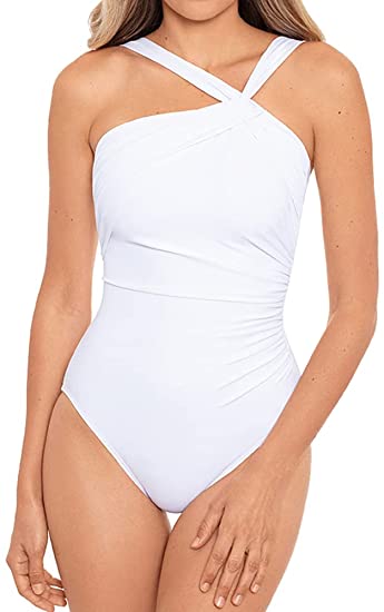 One piece swimsuits - Miraclesuit Rock Solid Europa Asymmetrical One Piece Swimsuit | 40plusstyle.com