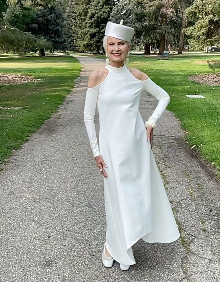 What to wear to the races - Judith in a maxi dress and pillbox hat | 40plusstyle.com