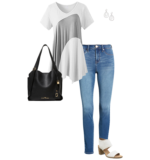 Skinny jeans outfit idea | 40plusstyle.com