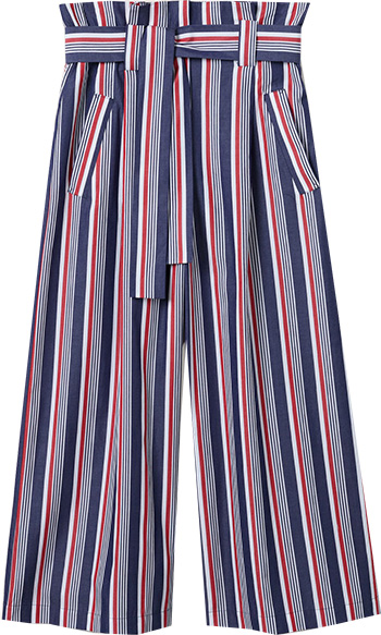 MANGO Culotte Striped Trousers | 40plusstyle.com