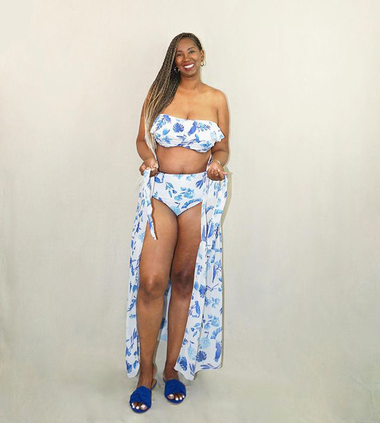 Tanasha wears a floral bikini | 40plusstyle.com