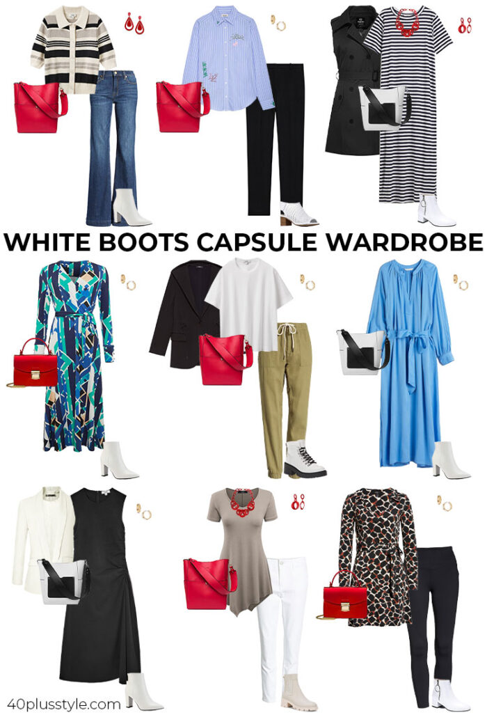 White boots capsule wardrobe | 40plusstyle.com
