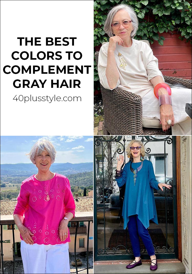 The best colors to complement gray hair | 40plusstyle.com